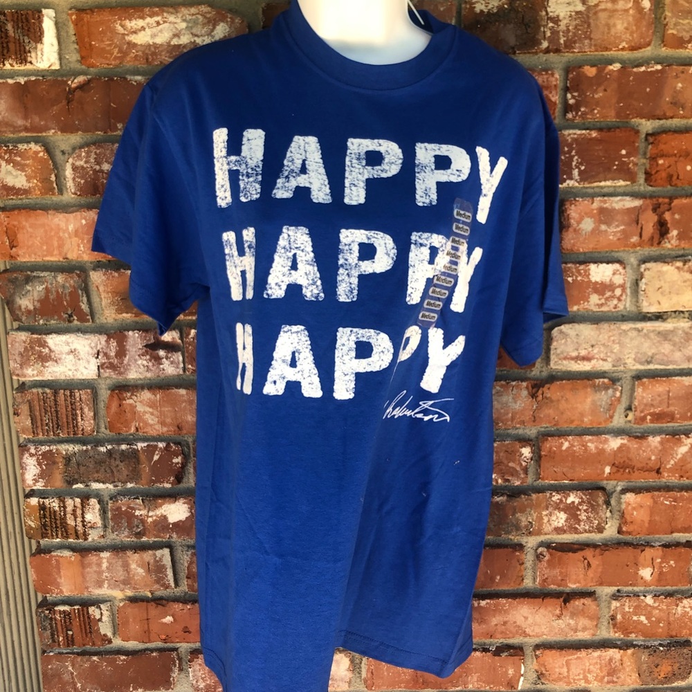 NWT Duck Commander blue "HAPPY" tee size medium